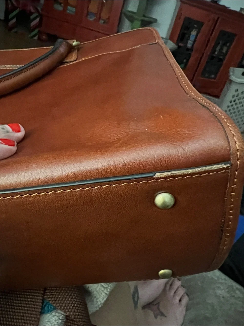 Banuce brown leather briefcase